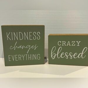 Set of 2 Inspirational Wood Blocks- NWT